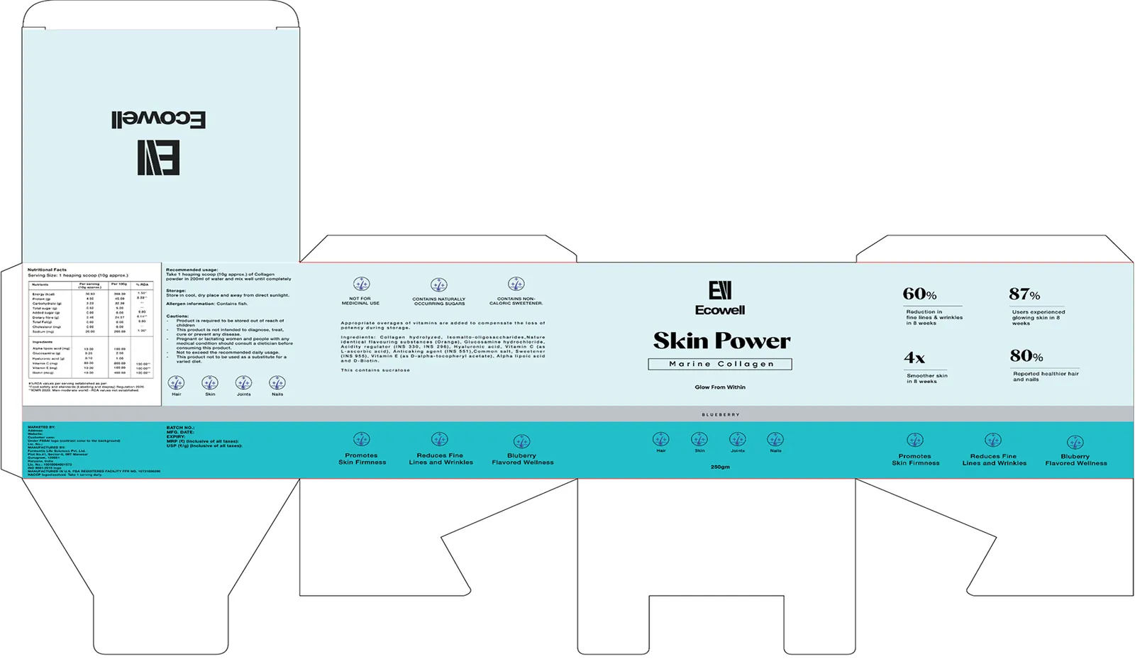 Skin Power Marine Collagen Box Layout